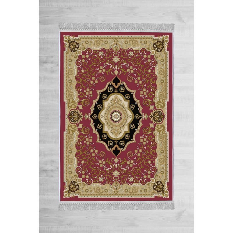 Luxurious Velvet Area Rug, 5.9 x 9.2 Feet | 100% Velvet Fabric, 100% Cotton Sole, 0.4 in Pile Height | Antibacterial, Non-Slip, Machine Washable | Elegant 3D Digital Print for Living Room & Bedroom Decor