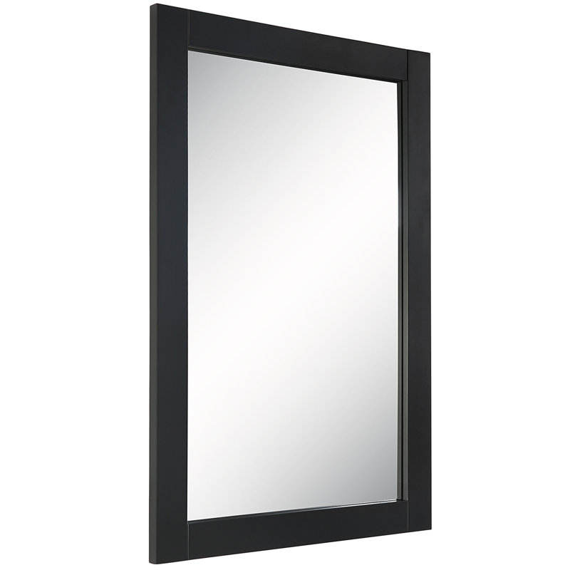 Akhari Wood Wall Mirror, Soft Matte Black, 30" x 24"