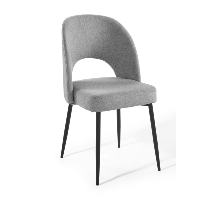 Modway Rouse Upholstered Fabric Dining Side Chair, Light Grey, 1