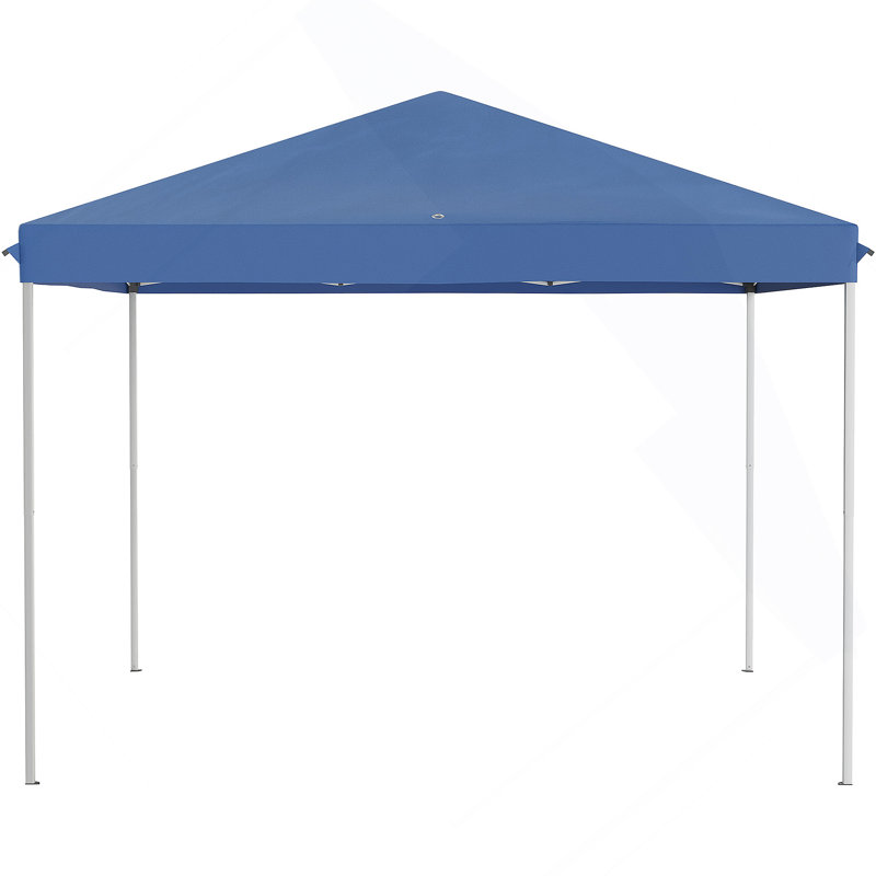 Tente à auvent escamotable avec filet Outsunny, Matte Black, Bleu
