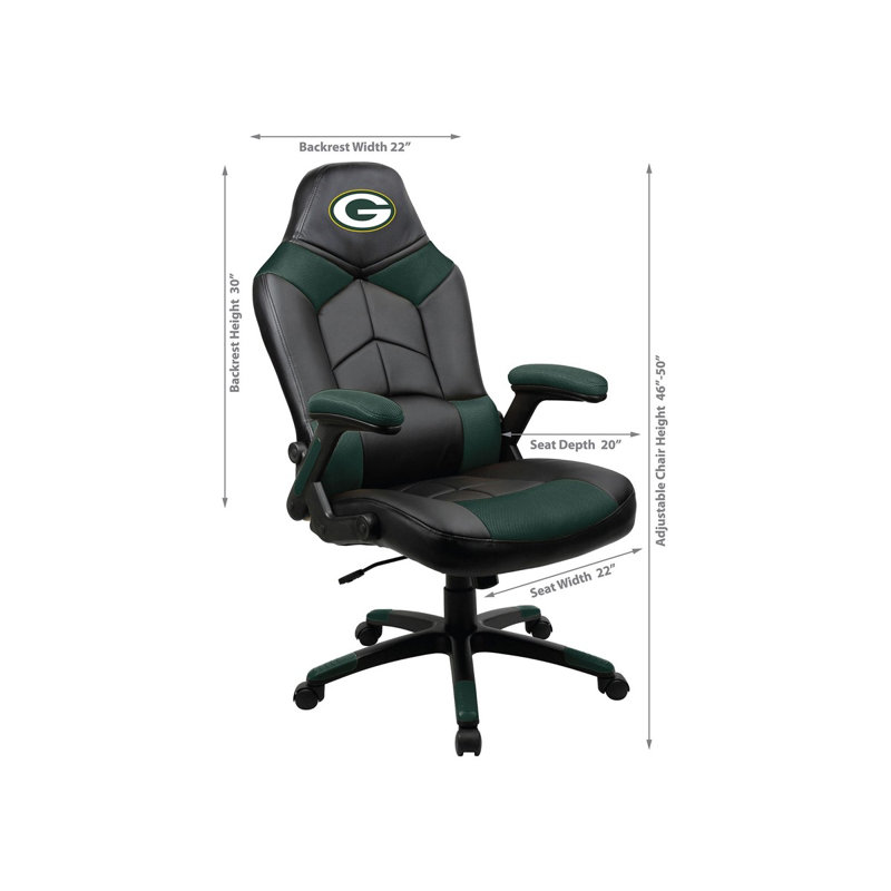NFL Oversized Gaming Chair, Green/Black and Green Bay Packersand