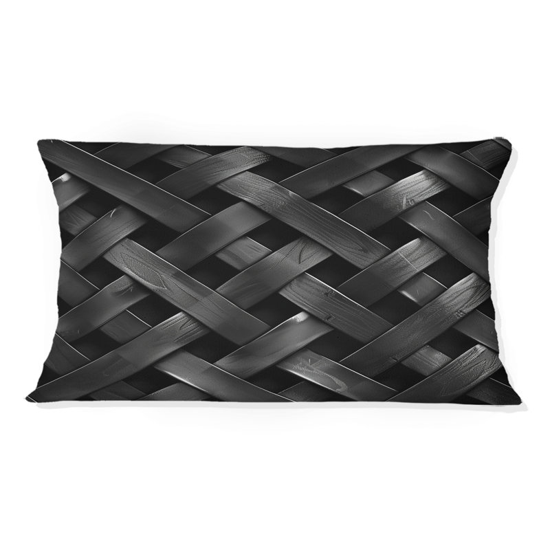 Coussin noir Midcentury Basketweave II - Midcentury