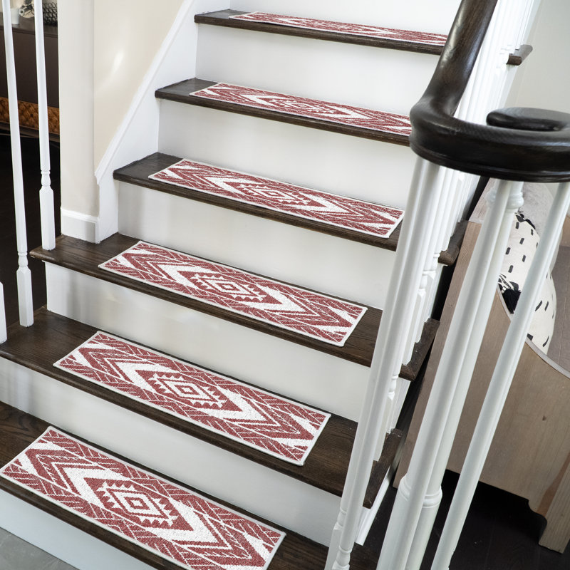 Tapis d'escalier intérieur antidérapant Menan, Marron