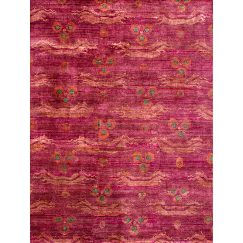 Rumi Silk Dragon Rose Rug