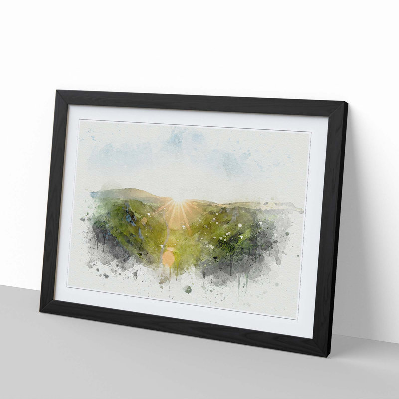 Winnats Pass Hope Valley in Abstract - Framed Print, 35cm H x 50cm W x 2cm D, Black