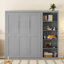 Grand lit escamotable mural avec tablettes