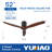 52" Yuhao Farmhouse Rustic Ceiling Fan Without Light - Matte Black With Solid Wood Blade