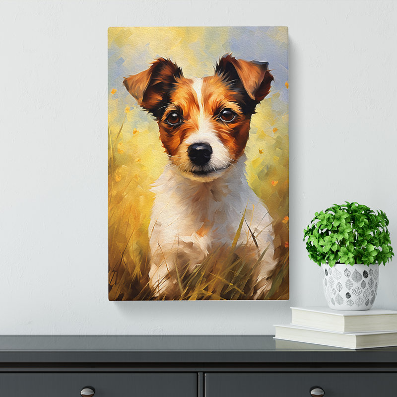 Jack Russell Impressionism - Wrapped Canvas, 60cm H x 40cm W x 3cm D