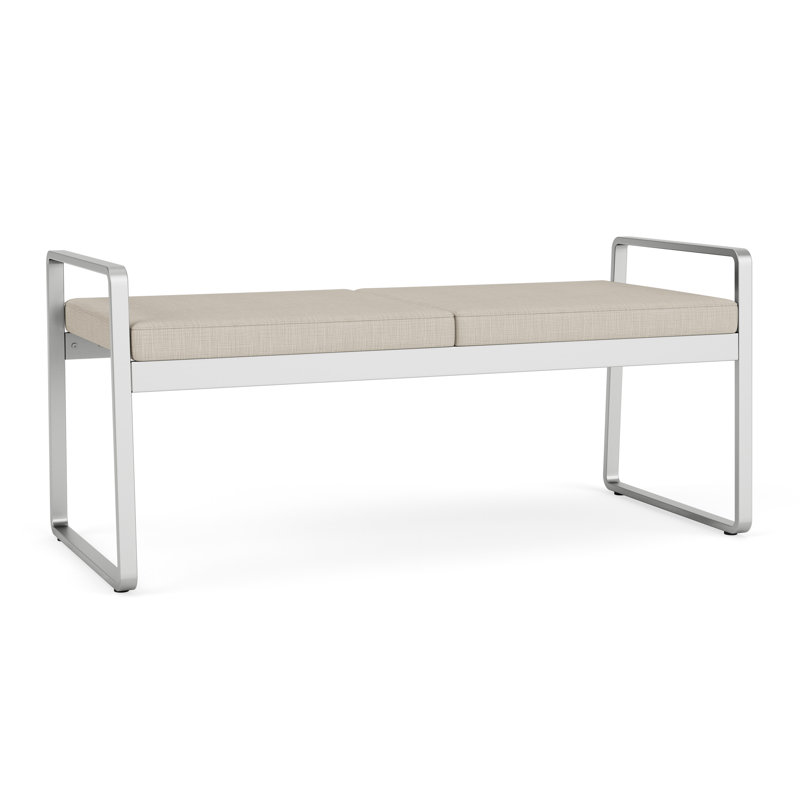 Banc en métal Gansett, Argent, Ciel de minuit Adler - tissu de designer