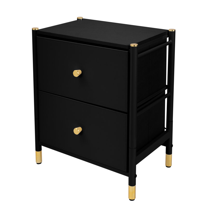 18.11'' W Metal Nightstand, Black