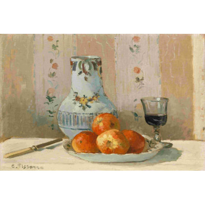 " Still Life With Apples And Pitcher " by Camille Pissarro Painting Print