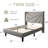 Twin Bed Frame, Upholstered Bed Frame with Charging Station