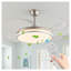 Ventilateur de plafond à pales rétractable moderne de 42 pouces avec lumière, ventilateur de lustre en chrome DEL avec télécommande, moteur à courant continu à intensité variable et réversible pour le salon et la chambre à coucher