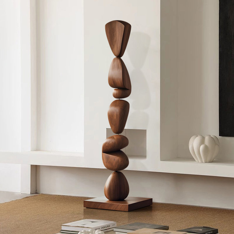 Ornements de sculpture créatifs en bois d'hévéa