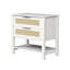 Table de chevet étroite en rotin avec 2 tiroirs et tablette de rangement Boho-134110788