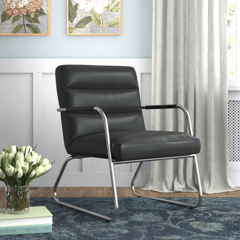 Fauteuil Ashonti, Cuir véritable noir