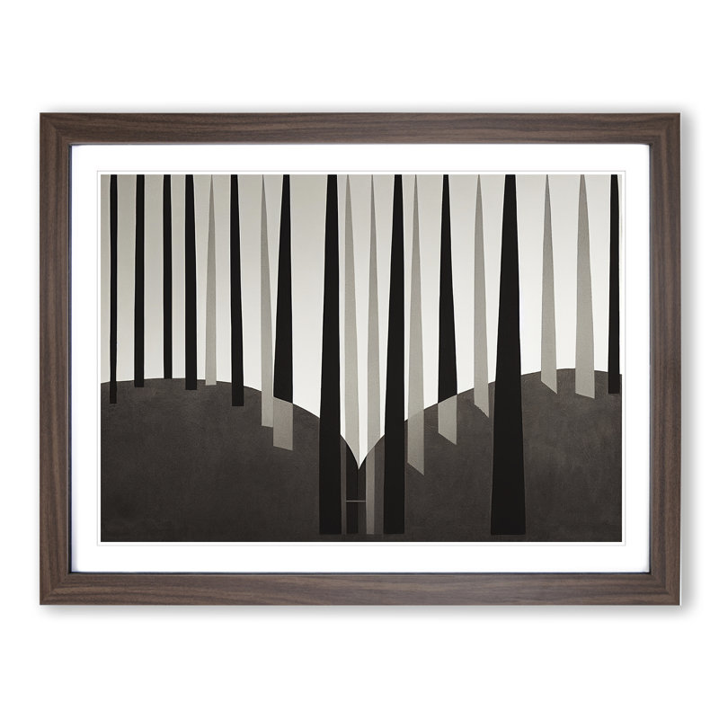 Ethereal Abstract Forest - Framed Print, 34cm H x 46cm W x 2cm D, Walnut