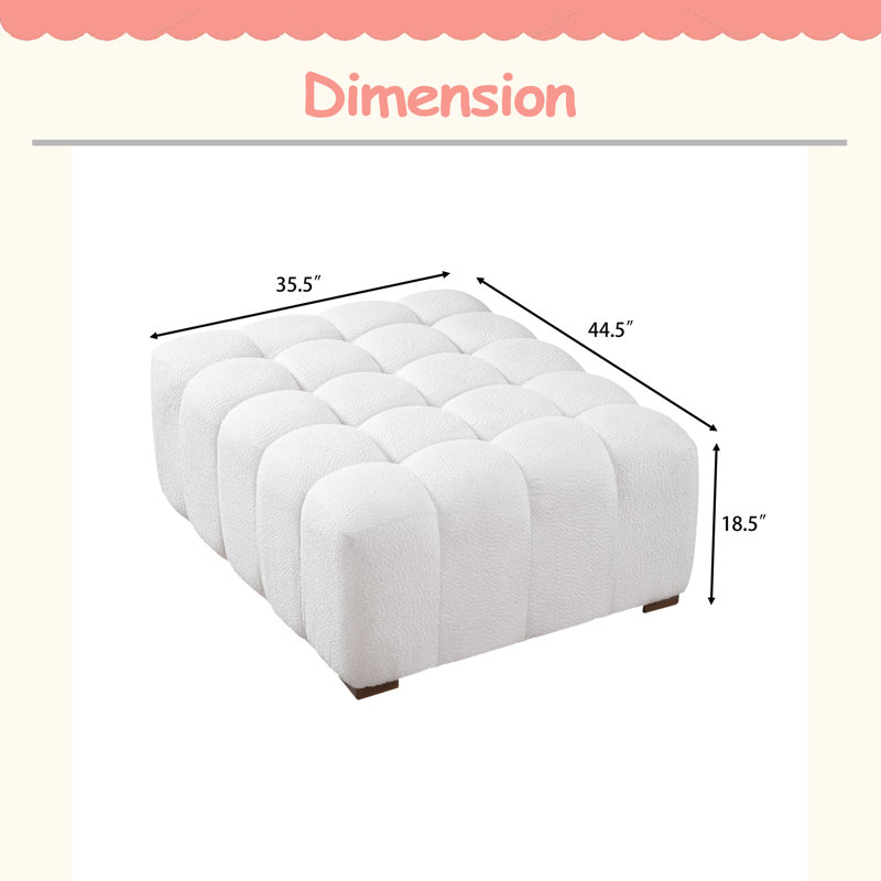 Solid Modern Boucle Multipurpose Ottoman