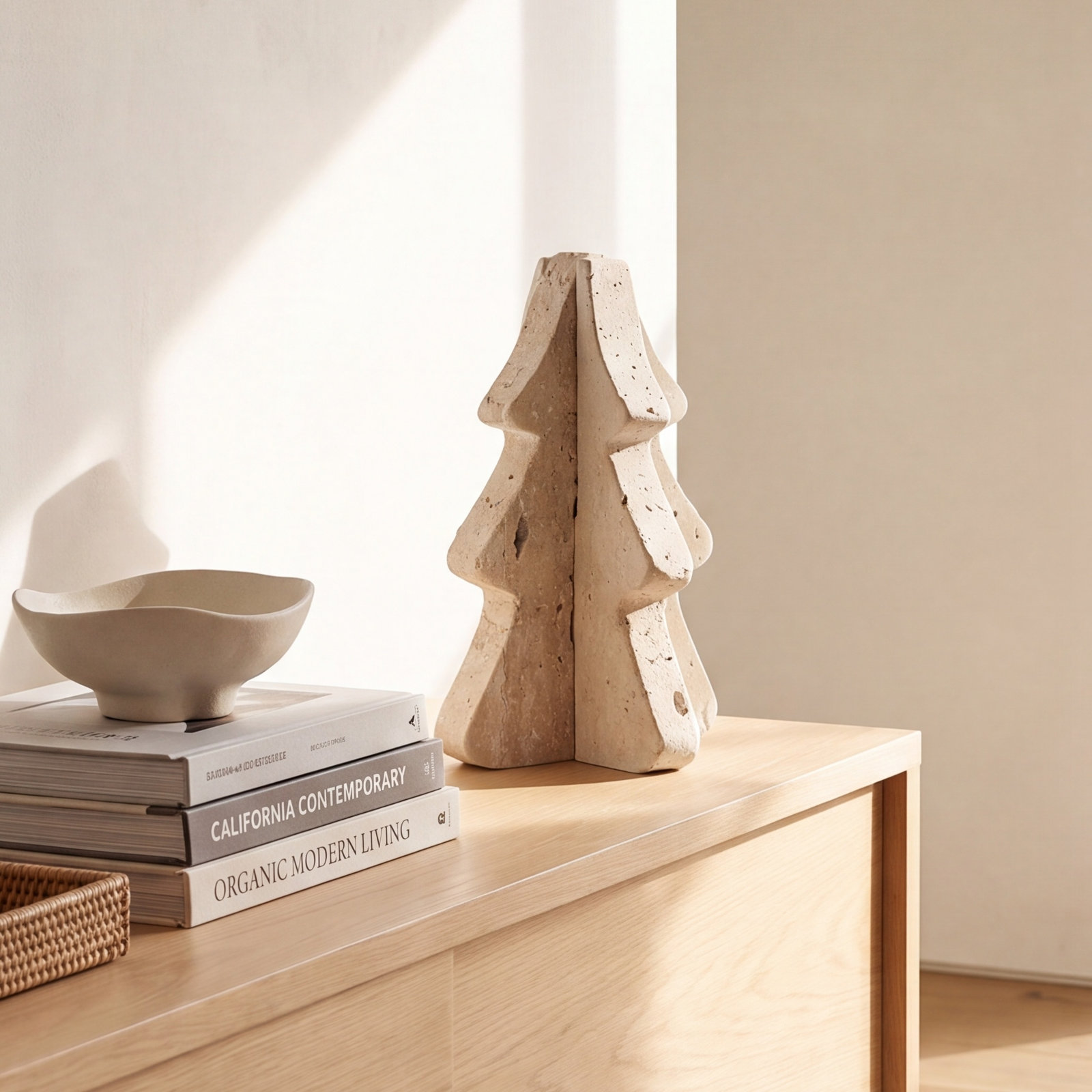 Interlocking Travertine Tabletop Tree