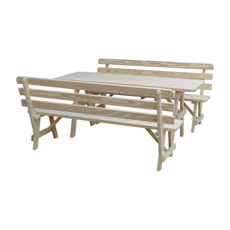 Table de pique-nique pour l'extérieur Tichonn, Sans finition