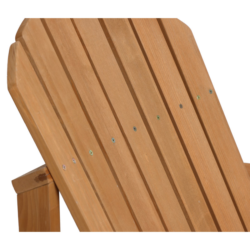 Solid Wood Spacious Adirondack Chair with Cup Holder