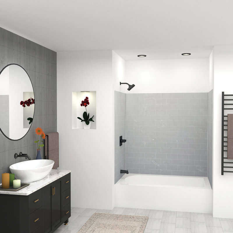 Ensemble de douche, H 60 po x l 60 po x P 36 po