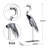 21"H Handmade Metal Heron Statue, 100% Hand-Painted Bird Figurine Décor, Rustic Handicraft Artwork For Bird Lovers-1769890343