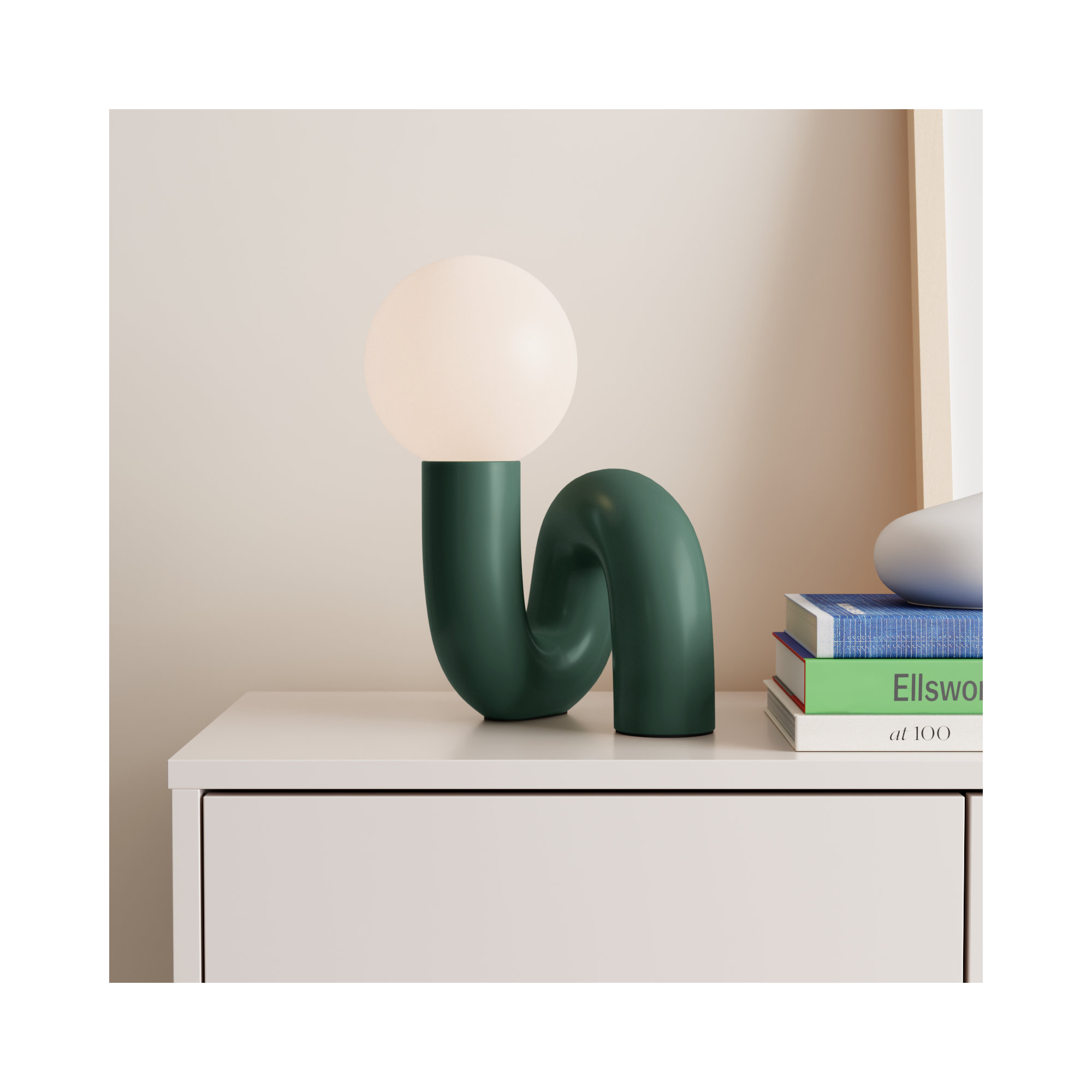 Verda Resin Table Lamp, Green