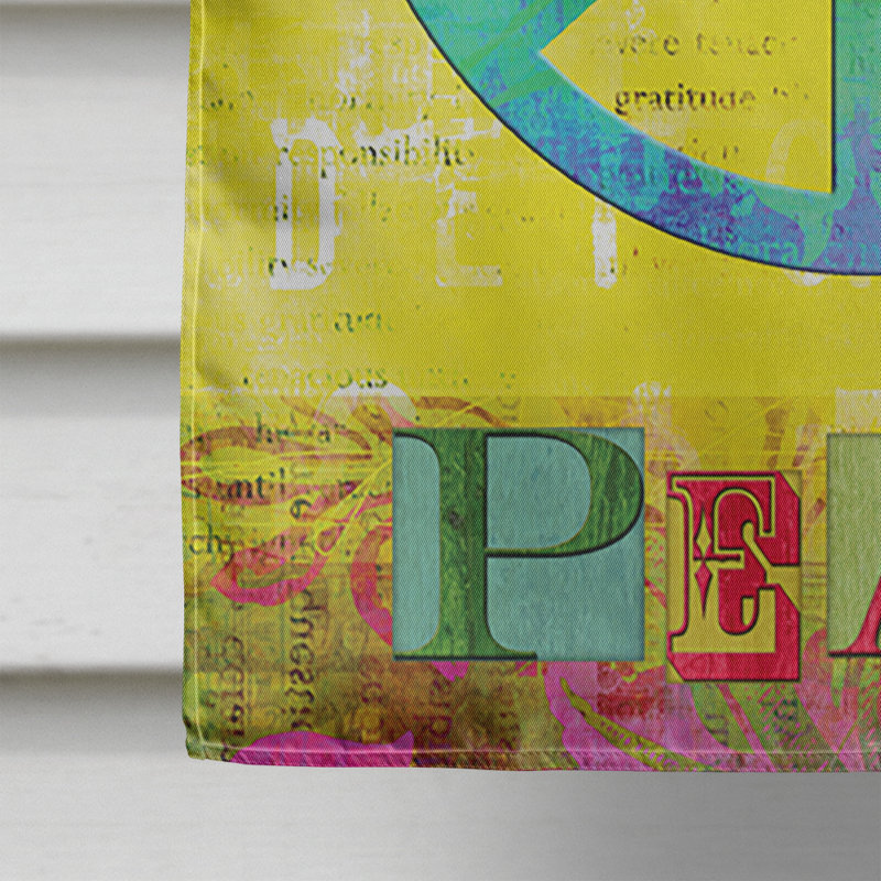 Mélange de polyester 2 côtés 40 x 28 po artsy paix drapeau maison