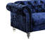 Siège transitionnel en velours bleu transitionnel, assise à base en bois, rembourrage doux