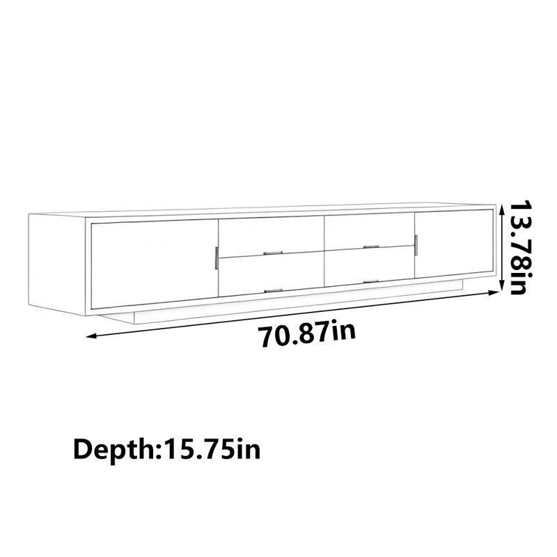 Modern simple large capacity TV cabinet, 70.87"