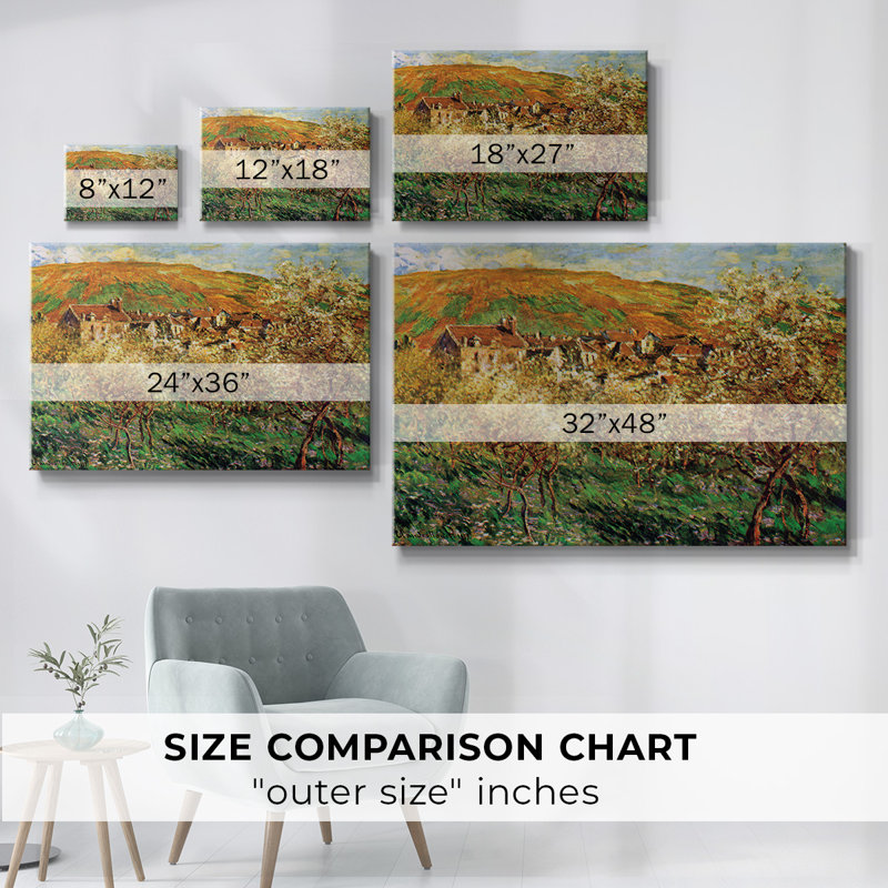 Floraison de pommiers par Monet-Gallery, toile tendue, H 12 po x l 18 po