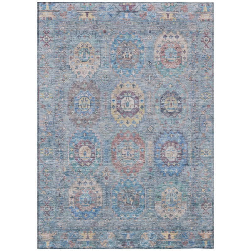 Machine Washable Indoor/Outdoor Lafferty ACN2227 Panel Rug, Rectangle 9' x 12'