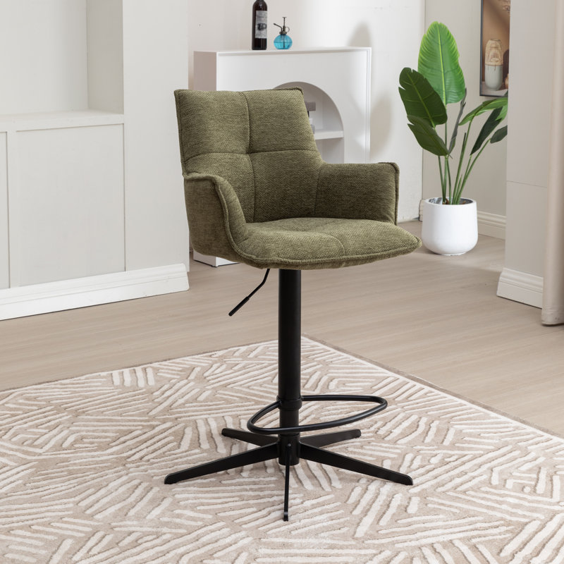 Fabric Bar Stool, Green