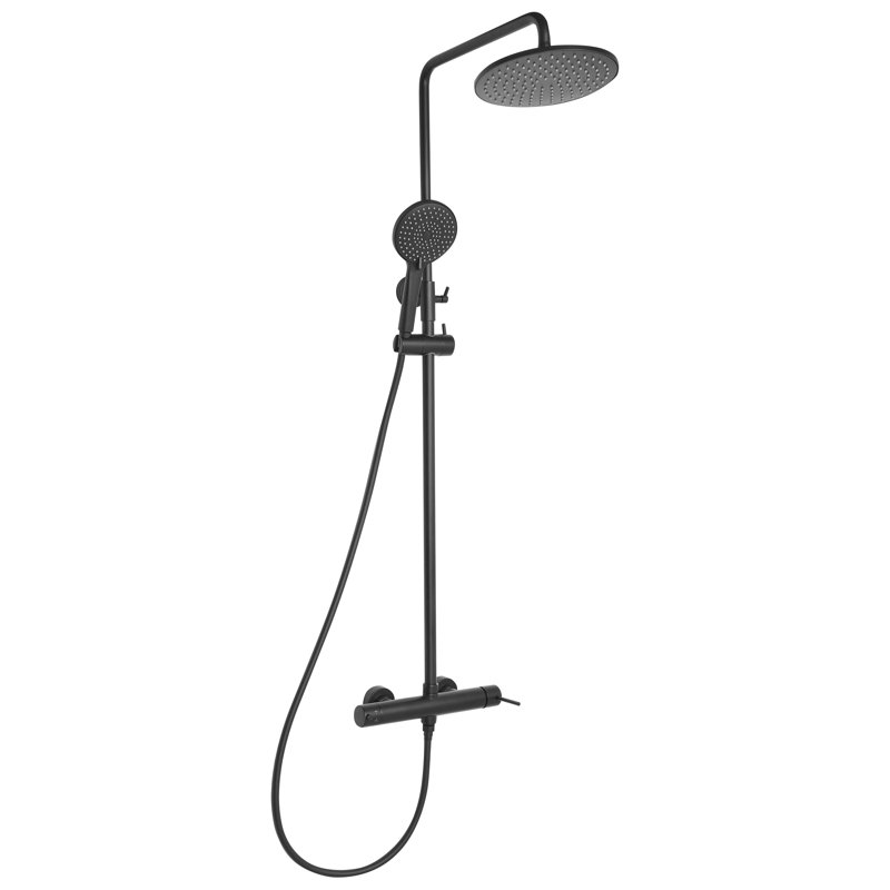 Mixer Shower Set with Rainshower PUYEHUE Silver, Matte Black