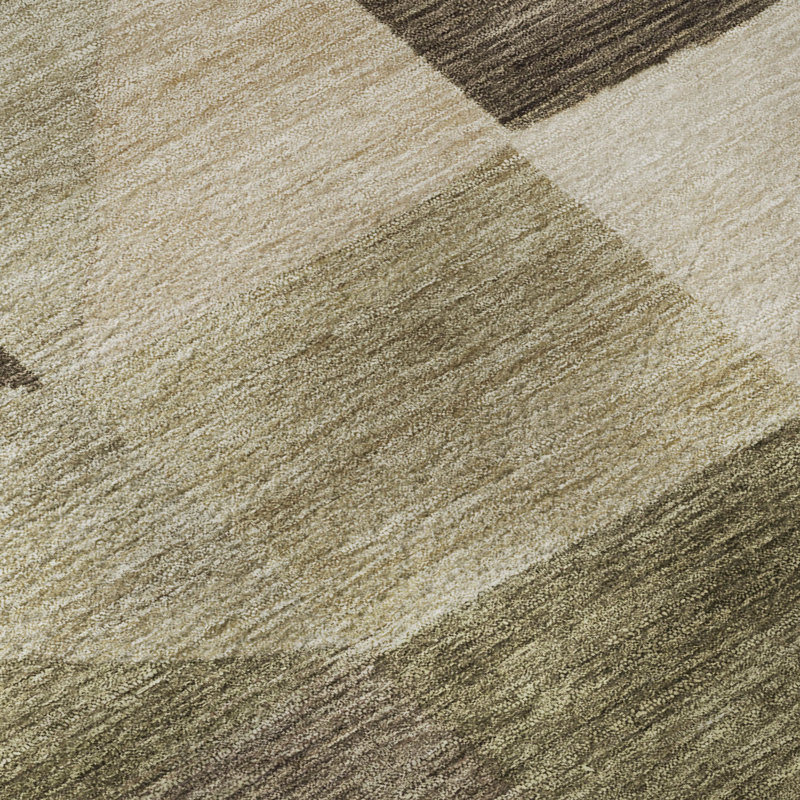 Tapis géométrique lavable à la machine de qualité supérieure Mayfield AMF2373, Fougère, 1 pi 8 po x 2 pi 6 po