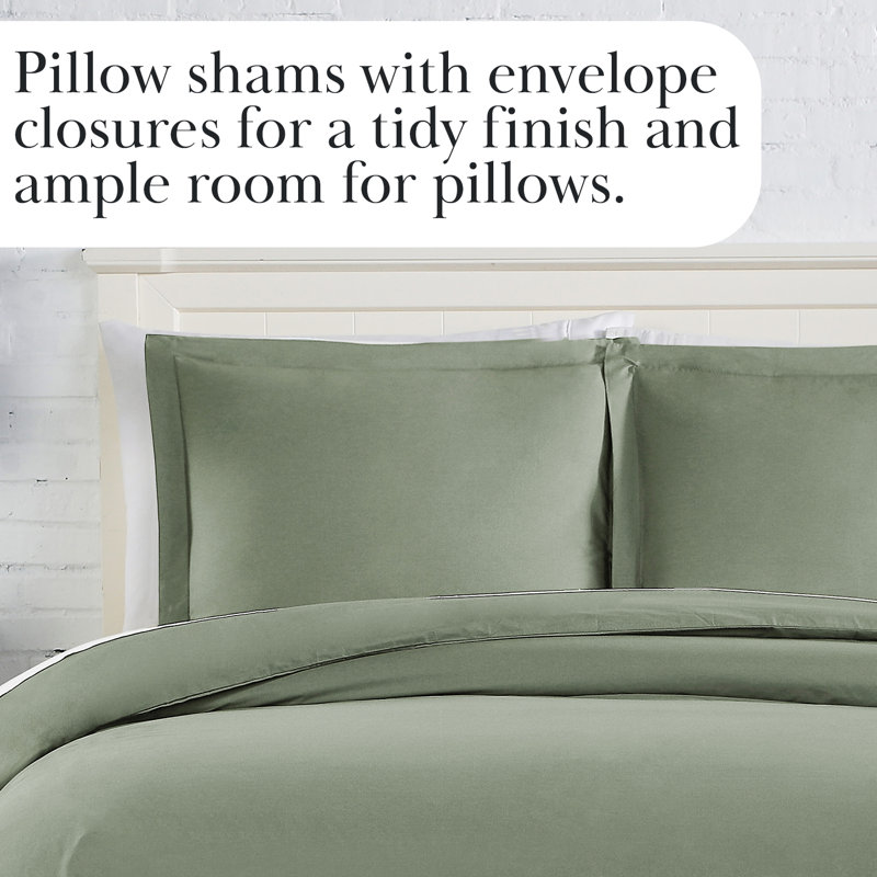 Ensemble de literie Southshore Basics de Southshore Fine Linens, coloris vert foncé, en microfibre doublement brossée avec fermeture éclair invisible et attaches aux coins, 2 taies d'oreiller King, King/California King