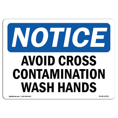 Avoid Cross Contamination Wash Hands Sign