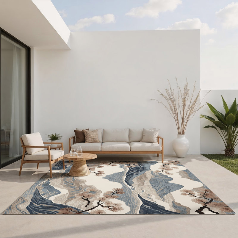 Soft Blossom Indoor And Outdoor Area Rug, Rectangle 1'6" x 2'6"