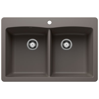 Évier de cuisine à double cuve 50/50 à losanges SILGRANIT Diamond - gris volcan