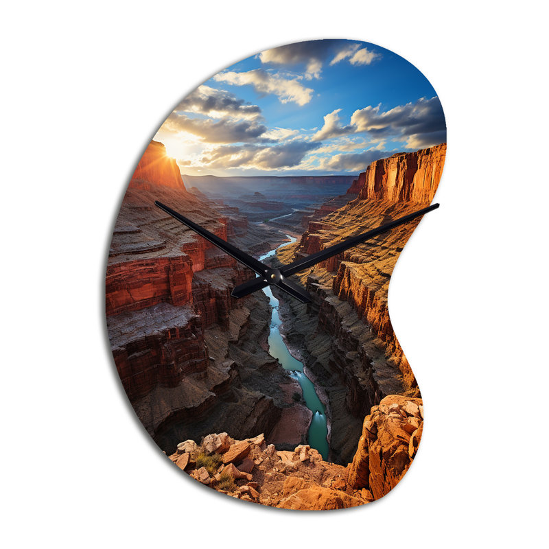 Canyon dévoilant majestueusement I - horloge murale en forme unique de Canyon, Grand