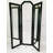 Modern Black Three-Panel Dressing Mirror With Silver Trim Accent 56Wx72"H