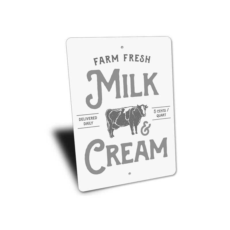 Lait et crème, H 14 po x l 10 po x P 0,04 po