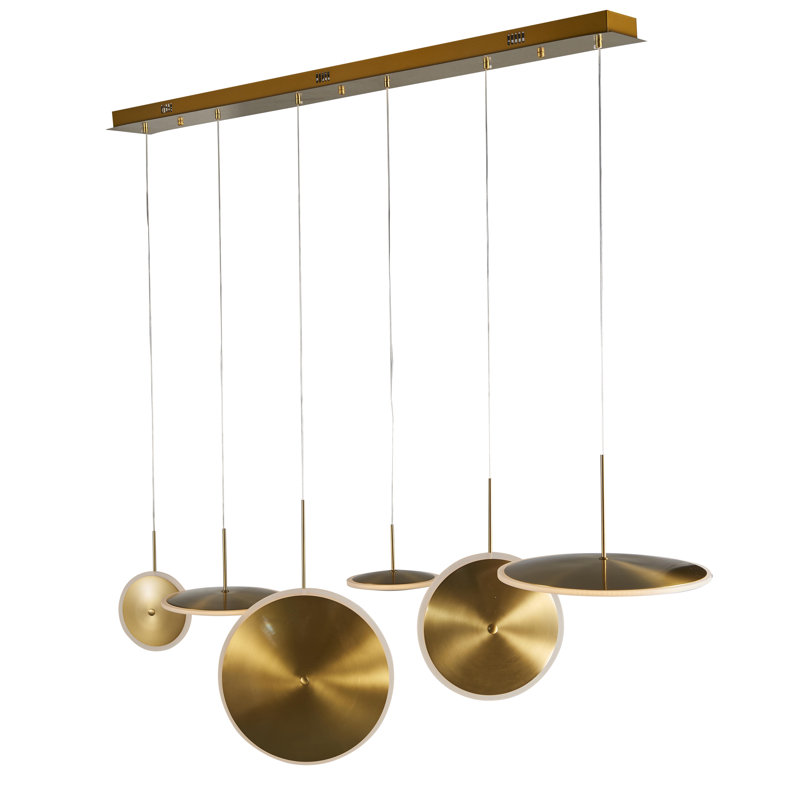 Luminaire suspendu linéaire à 6 lumières pour îlot de cuisine à DEL