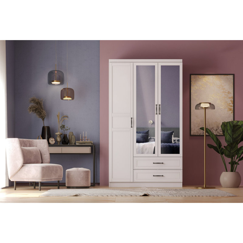 Berend 3 Door Manufactured Wood Wardrobe, 189cm H x 54cm W x 30cm D