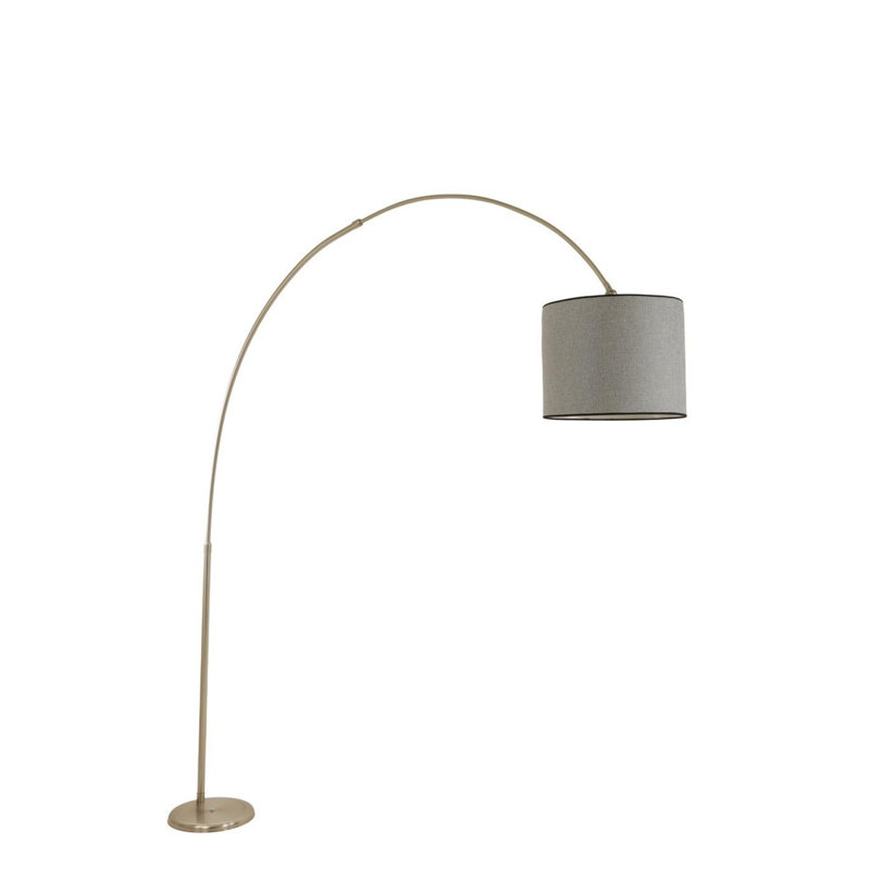 Luro Adjustable Floor Lamp with Metal Body, Anthracite Finish, 5.1 ft to 7.2 ft Height | Matte Chrome Coating, E27 Socket Max 60W | Modern Design Perfect for Living Room, Bedroom & Office Lighting