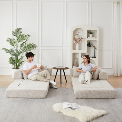 78.9-inch convertible sleeper sofa, chenille folding mattress sofa, stylish seat design with two back cushions and two throw pillows, DIY sofa with re
