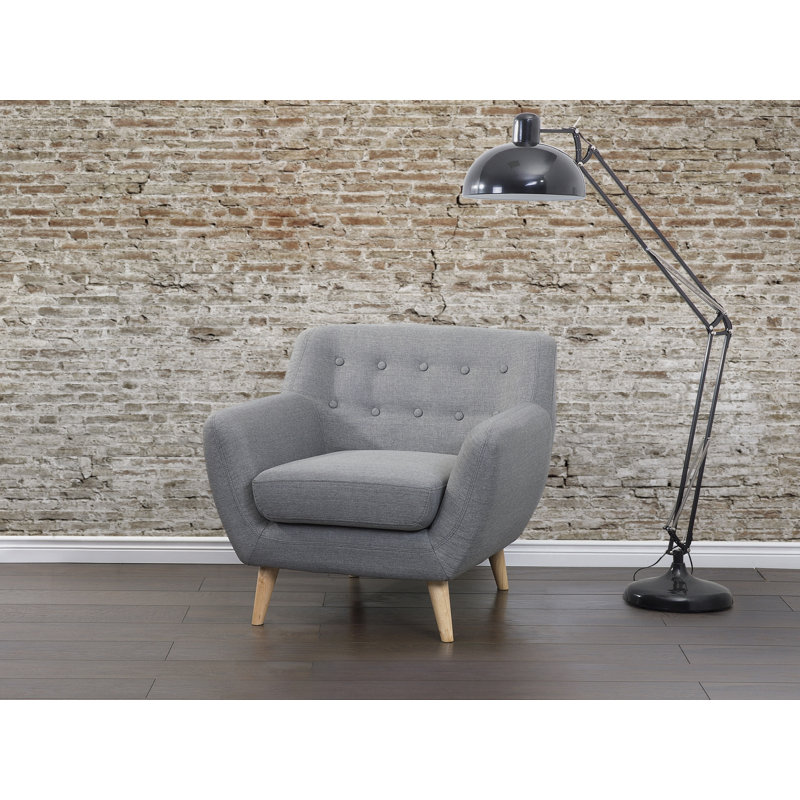 Tally Upholstered Armchair, Light Grey