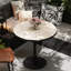 Round Marble Dining Table Mid-century Table With Metal Pedestal Base, Modern Leisure Table For Small Space Kitchen Dining Room, Easy Assembly, Waterproof Design-120882538