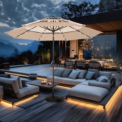 Parasol lumineux 120 "avec manivelle
